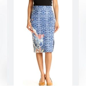 Moulinette Seours Becancour Blue and White Pencil Skirt